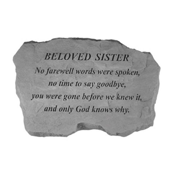 Kay Berry Inc Kay Berry- Inc. 98320 Beloved Sister-No Farewell Words Were Spoken - Memorial - 16 Inches x 10.5 Inches x 1.5 Inches 98320